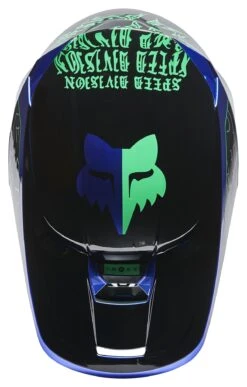 Fox Racing V1 Peril Helmet -Motorcycle Gear Shop fox racing v1 peril helmet blue 4