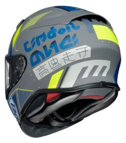 Shoei RF-1400 Accolade Helmet -Motorcycle Gear Shop shoei rf1400 accolade helmet grey blue yellow 3