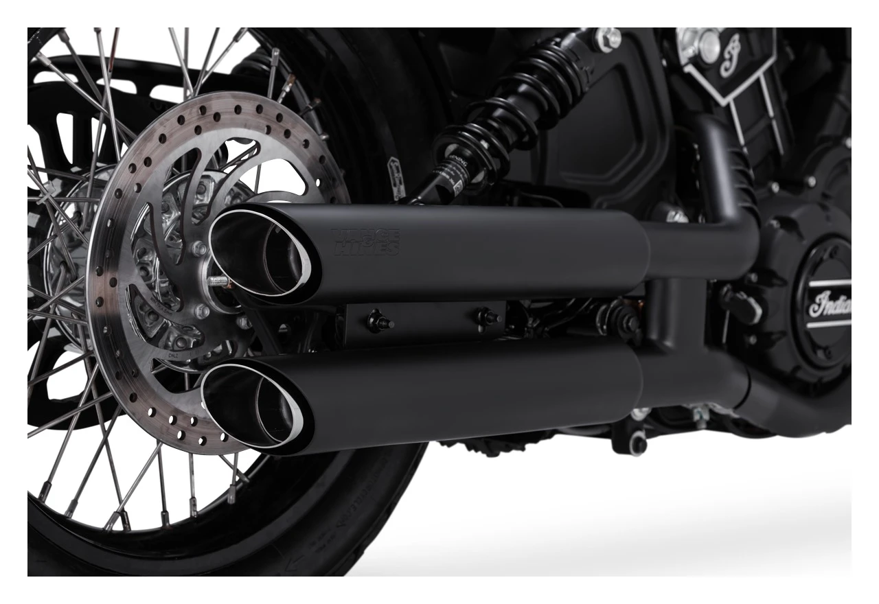 Vance & Hines PCX 3" Round Twin Slash Slip-On Mufflers For Indian Scout 2015-2023 - Image 3