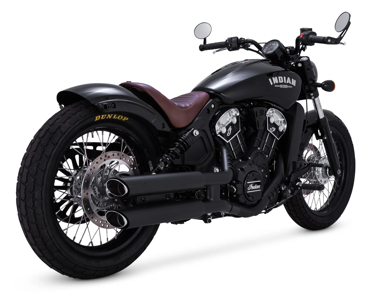 Vance & Hines PCX 3" Round Twin Slash Slip-On Mufflers For Indian Scout 2015-2023 - Image 4